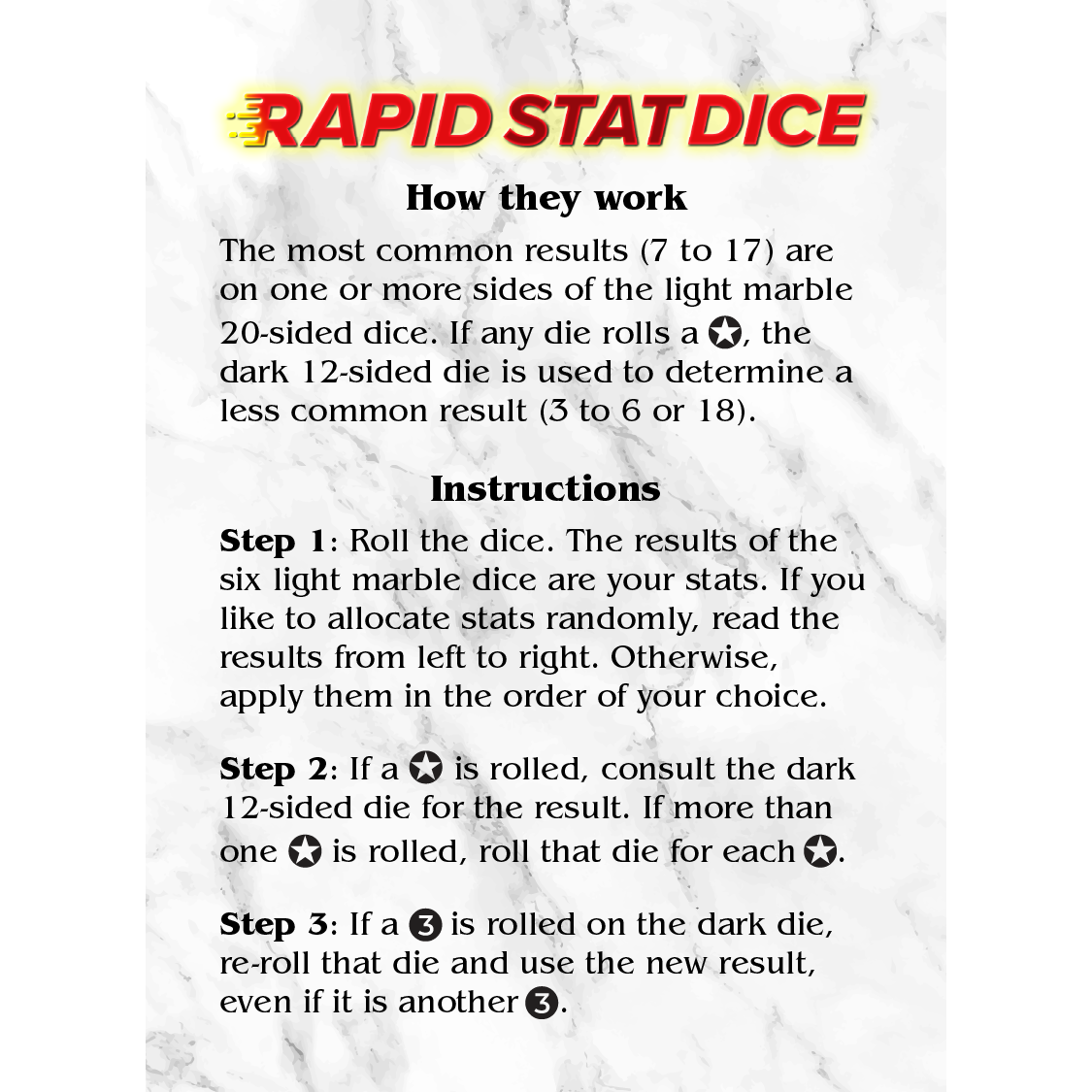 Rapid Stat Dice