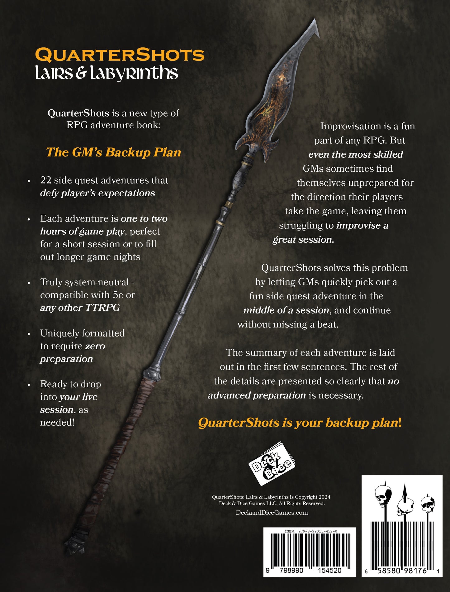 QuarterShots: Lairs & Labyrinths digital PDF only